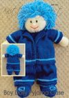 Boy dolly pyjama case knitting pattern