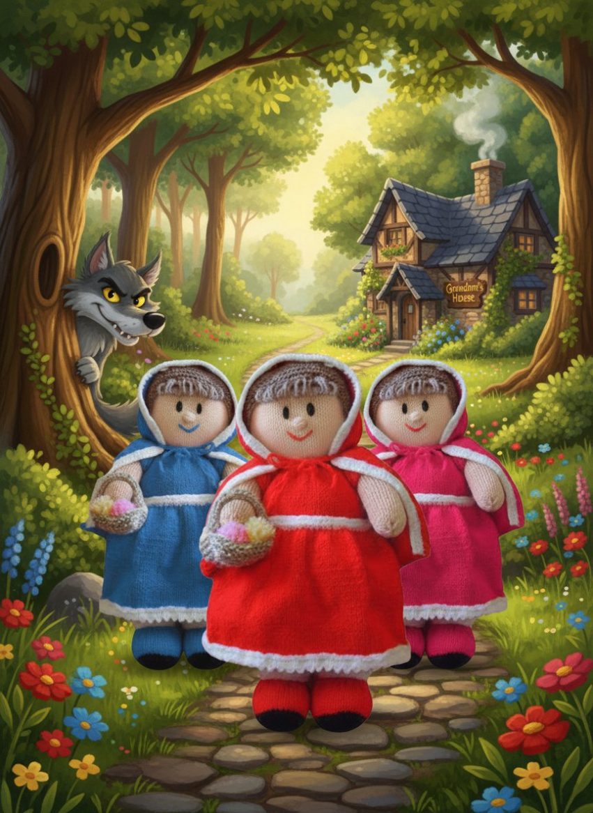 Red Riding Hood Knitting Pattern (UK & US Terms) – Knitting by Post