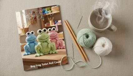 KBP-036 Bog Frog Toilet Roll Cover Flat Lay