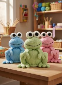 KBP-036 Bog Frog Toilet Roll Cover Group Scene