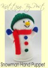 snowman hand puppet knitting pattern in white double knitting