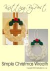 knitted christmas wreath pattern white berries holly