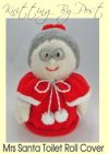 mrs santa christmas knitting pattern toilet roll cover