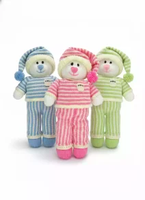 group of cute knitted bears