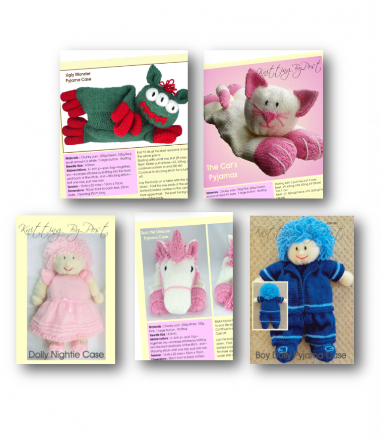 Pyjama Case Knitting Patterns Collection 3 (UK & US Terms) – Knitting ...