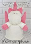 Unicorn toilet roll cover knitting pattern