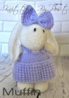 Muffin the rabbit from knitting by post soft toy pattern