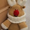 KBP-193 - Reindeer Door Stop Knitting Pattern Knitted Soft Toy
