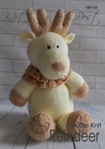 KBP-184 - Softie Reindeer Knitting Pattern Knitted Soft Toy