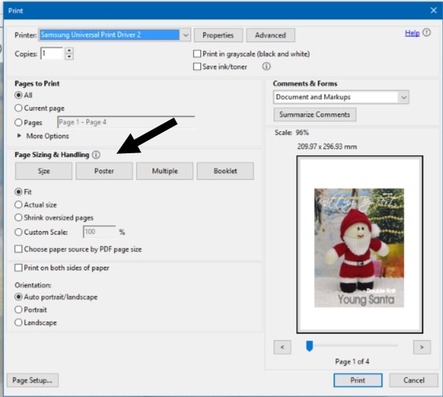 printing dialog box Knitting by Post
