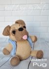 KBP-239 - Pug Knitting Pattern Knitted Soft Toy