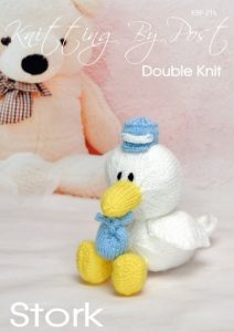 KBP-216 - Stork Knitting Pattern Knitted Soft Toy