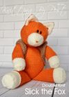 KBP-244 - Slick the Fox Knitting Pattern Knitted Soft Toy