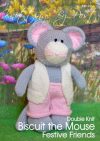 KBP-246 - Biscuit the Mouse Knitting Pattern Knitted Soft Toy