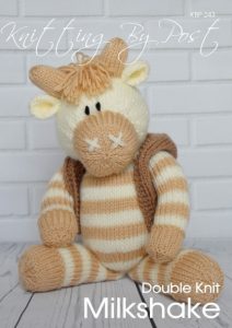 KBP-243 - Milkshake the cow Knitting Pattern Knitted Soft Toy