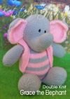 KBP-251 - Grace the Elephant Knitting Pattern Knitted Soft Toy