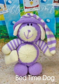 KBP-282 - Bed Time Dog Knitting Pattern Knitted Soft Toy