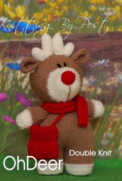 KBP-287 - Oh Deer Knitting Pattern Knitted Soft Toy