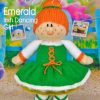KBP-291 - Emerald Irish dancing girl Knitting Pattern Knitted Soft Toy
