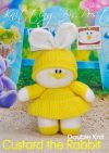 KBP-289 - Custard the Rabbit Knitting Pattern Knitted Soft Toy