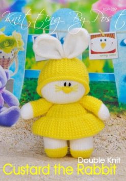 KBP-289 - Custard the Rabbit Knitting Pattern Knitted Soft Toy