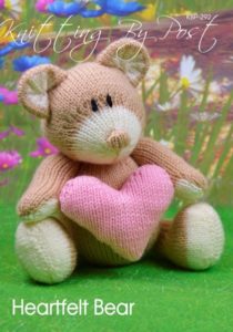 KBP-292 - Heartfelt Bear Knitting Pattern Knitted Soft Toy