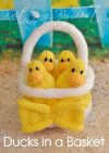 KBP-308 - ducks in a basket Knitting Pattern Knitted Soft Toy