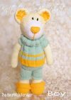 KBP-312 - BearWick Boy Knitting Pattern Knitted Soft Toy