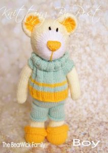 KBP-312 - BearWick Boy Knitting Pattern Knitted Soft Toy