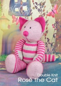 KBP-324 - Rose the Cat Knitting Pattern Knitted Soft Toy