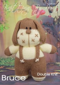KBP-325 - Bruce the Dog Knitting Pattern Knitted Soft Toy