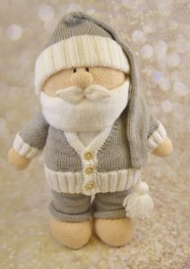 Toy santa on boxing day relaxing soft toy plushie knitting pattern christmas