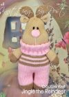 KBP-343 - Jingle Reindeer Knitting Pattern Knitted Soft Toy