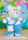 KBP-349 - Paul the Polar Bear Knitting Pattern Knitted Soft Toy