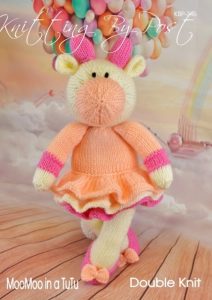 KBP-346 - MooMoo in a TuTu Knitting Pattern Knitted Soft Toy