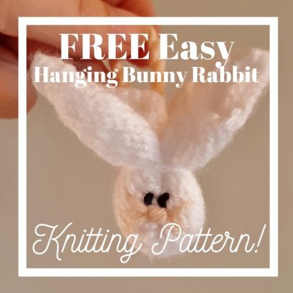free easy folded hanging bunny rabbit knitting pattern