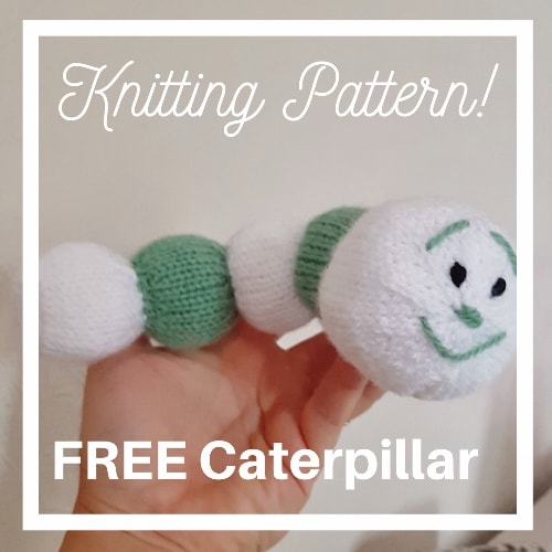 FREE Caterpillar knitting pattern knitted soft toy easy simple