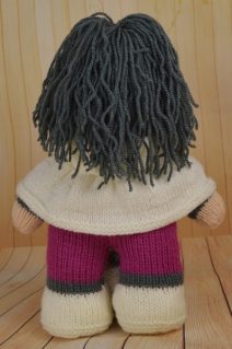 back of doll knitting pattern with hair