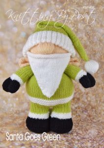 green santa soft toy knitting pattern