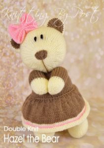 hazel the teddy bear knitting pattern soft toy brown cream