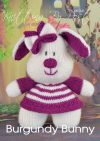KBP-333 - Burgundy Bunny knitting pattern soft toy
