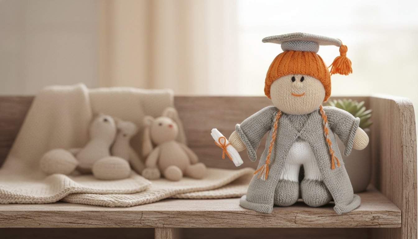 Graduation Knitting Pattern Graduation Doll Knitting Pattern (UK & US Terms) – Knitting by Post