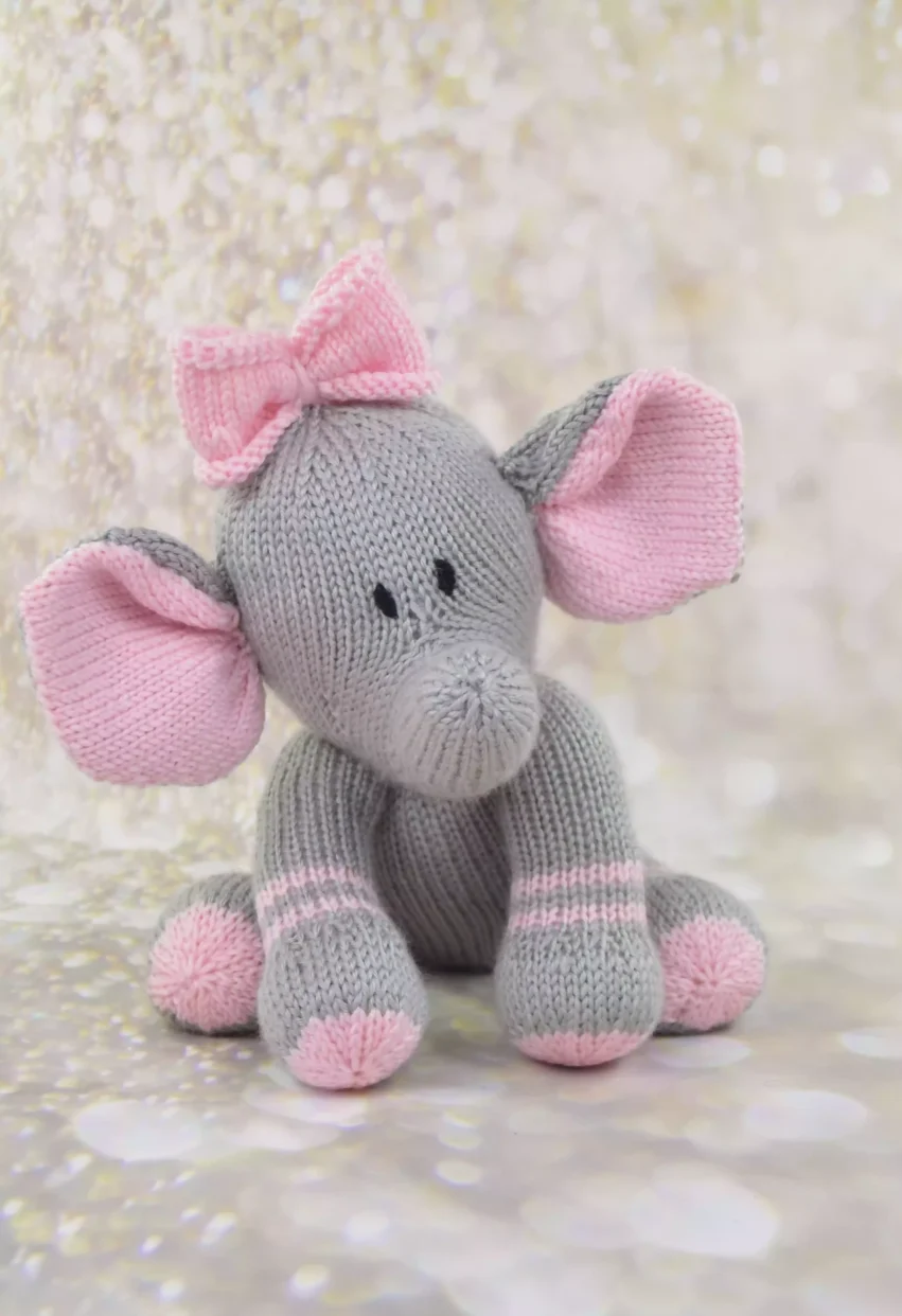 emma the elephant soft toy knitting pattern easy beginners cute