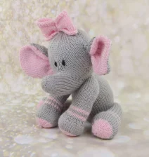 emma the elephant soft toy knitting pattern easy beginners cute side