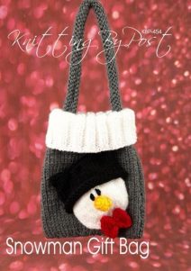 snowman gift bag knitting pattern