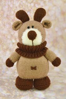 knitted moose pattern soft toy