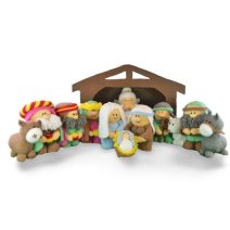 Nativity knitting pattern white background