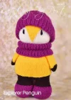 Explorer penguin soft toy knitting pattern