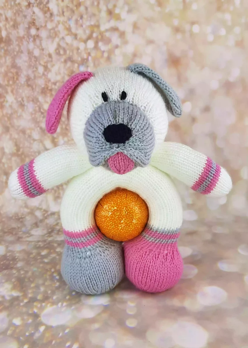 knitted dog pattern soft toy knitting