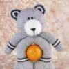 Chocolate Orange Bear Knitting Bear